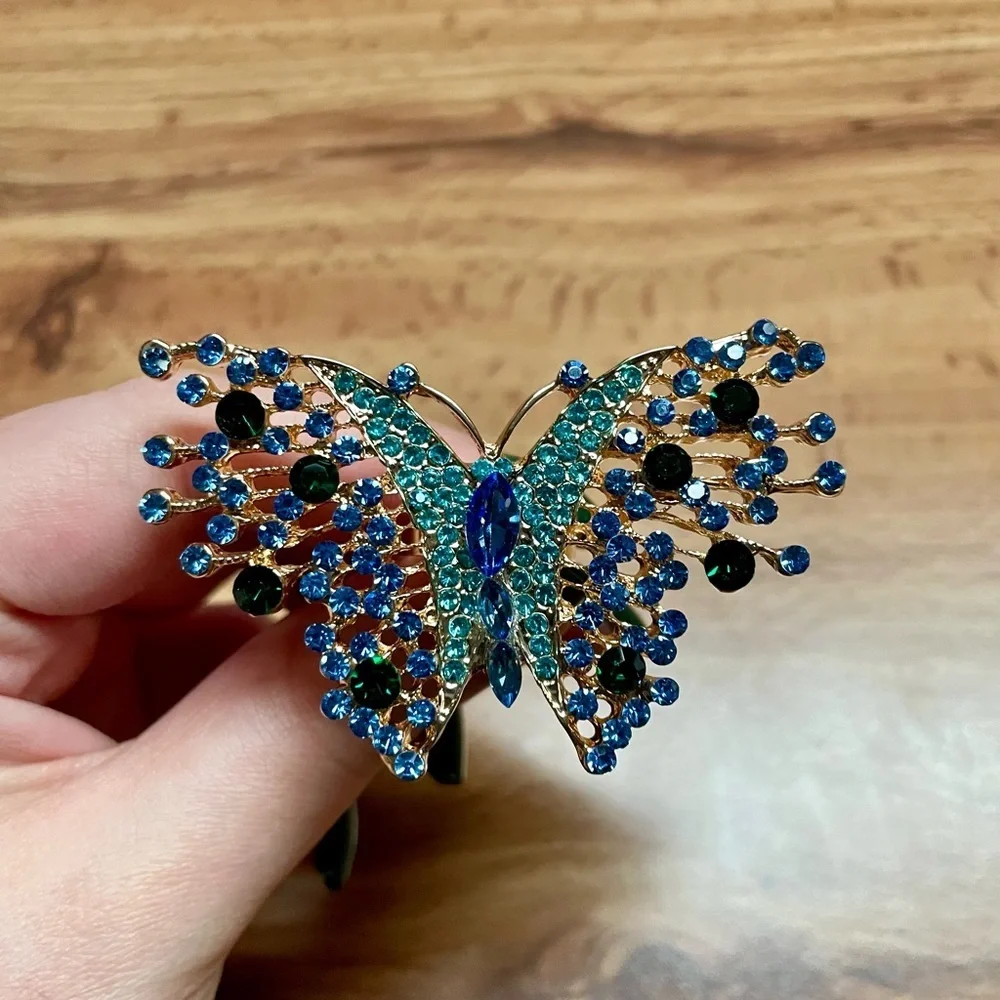 Huge Butterfly Rhinestone Statement Ring